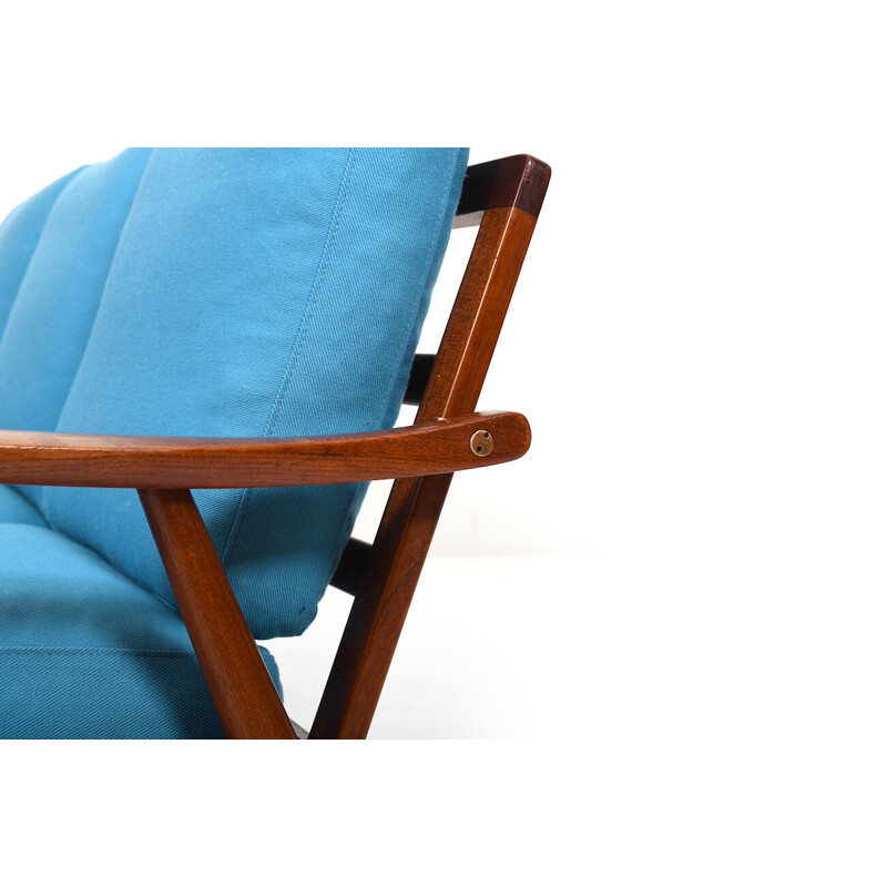 Vintage Ge-270 sofa in teak with cushions by Hans Wegner for Getama, Denmark 1950s