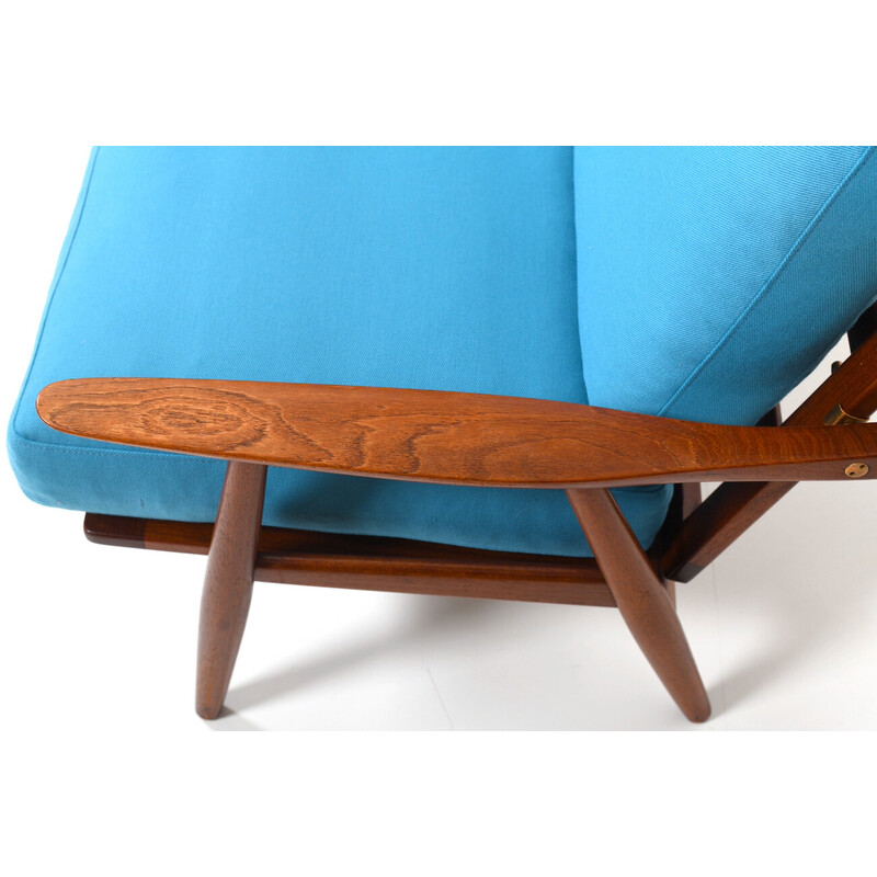 Vintage Ge-270 sofa in teak with cushions by Hans Wegner for Getama, Denmark 1950s