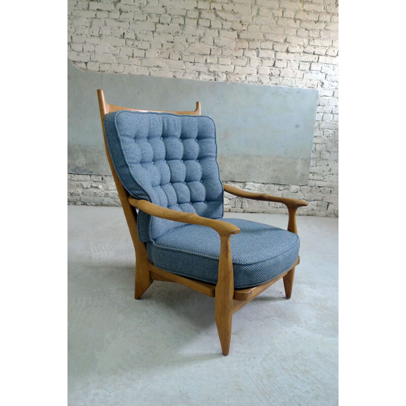 Votre Maison "Edouard" armchair in solid oak, Robert GUILLERME et Jacques CHAMBRON - 1960s