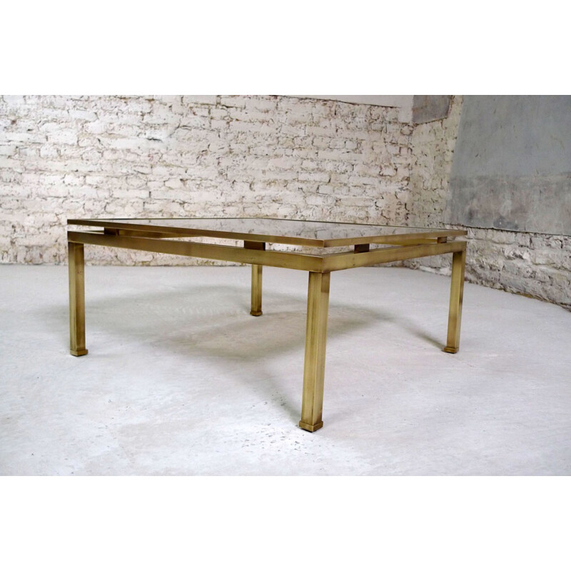 Jansen large squared coffee table in brass, Guy LEFEVRE - 1970s