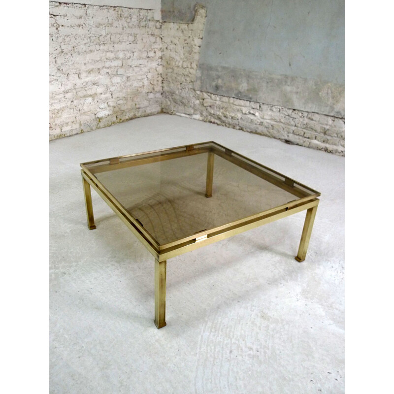 Jansen large squared coffee table in brass, Guy LEFEVRE - 1970s
