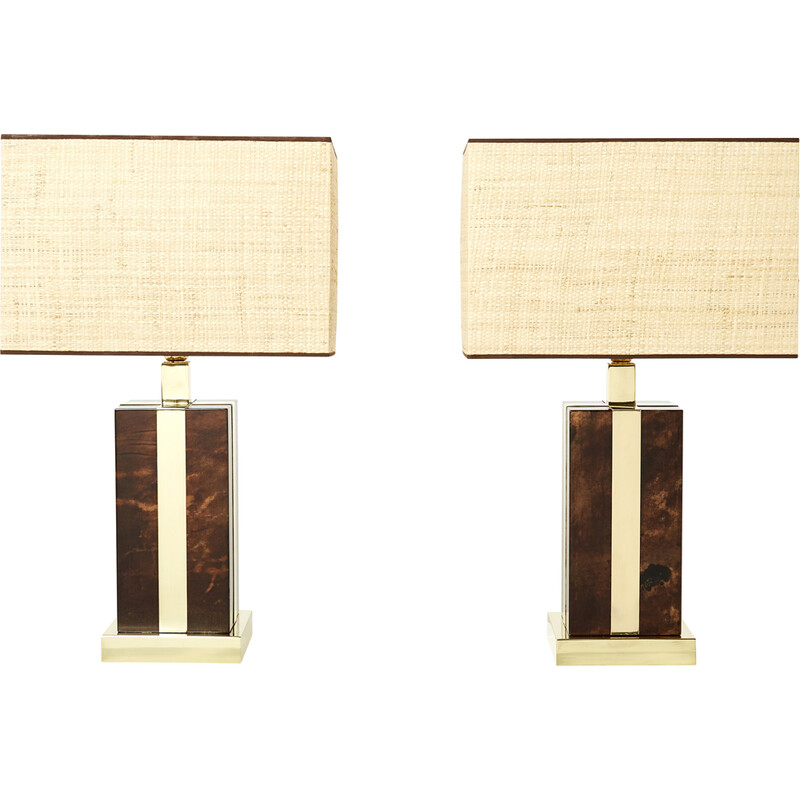 Pair of vintage Italian lamps by Aldo Tura, 1970