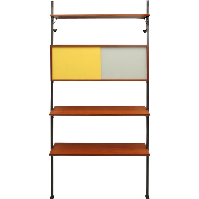 Vintage wall unit in teak by Olof Pira, 1960s