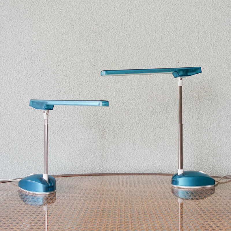 Coppia di lampade da tavolo Microlight italiane d'epoca di Ernesto Gismondi per Artemide, 1990