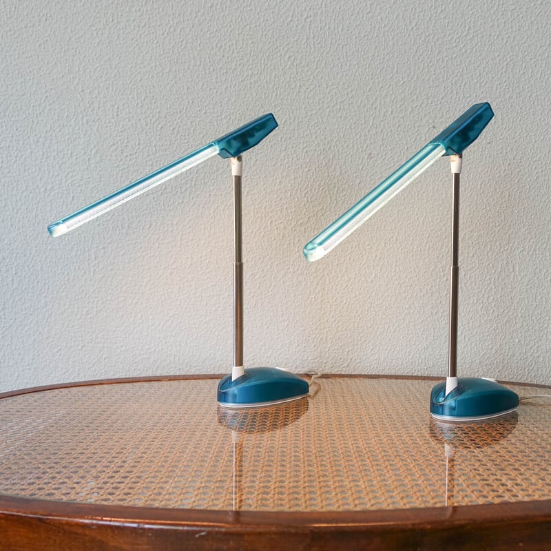 Coppia di lampade da tavolo Microlight italiane d'epoca di Ernesto Gismondi per Artemide, 1990