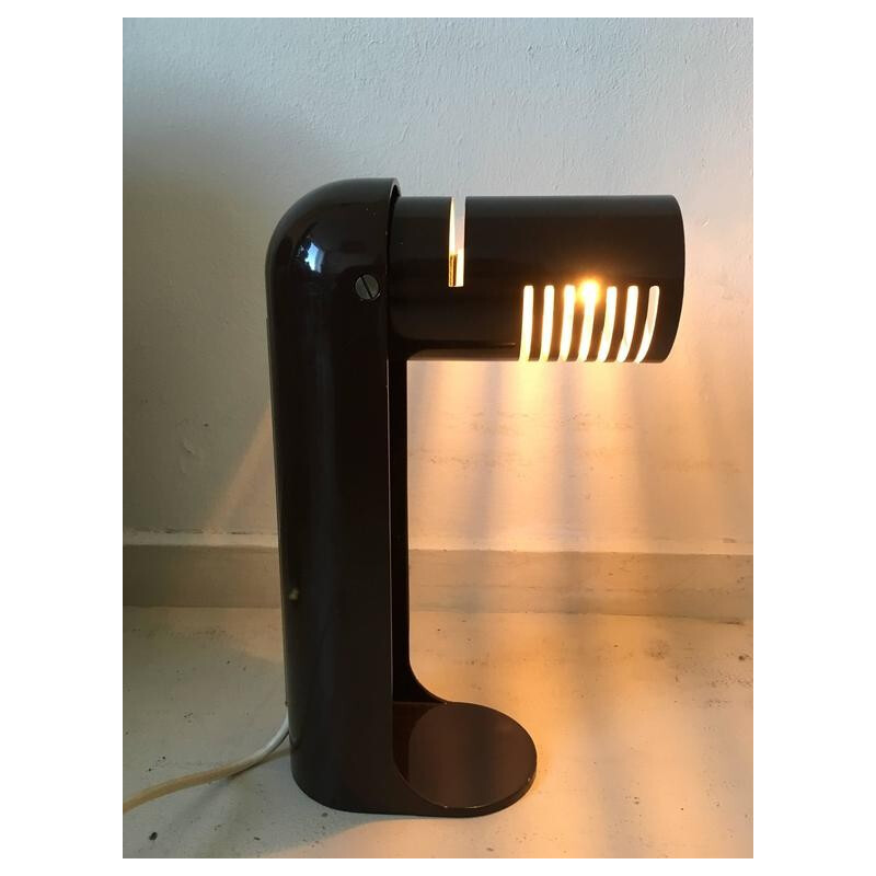 Italienische Leuka "Flip Top" braune Schreibtischlampe aus Stahl, Richard CARRUTHERS - 1970