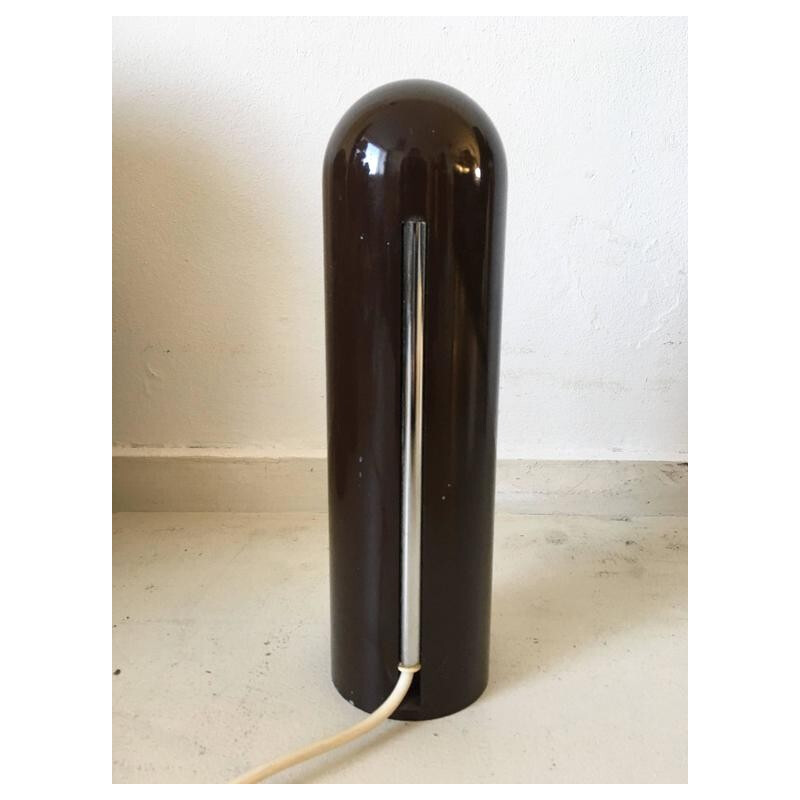 Lampada da tavolo italiana Leuka "Flip Top" in acciaio marrone, Richard CARRUTHERS - 1970