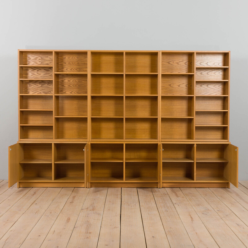 Mid century oakwood modular bookcase, Sweden 1970s