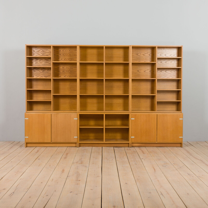 Mid century oakwood modular bookcase, Sweden 1970s