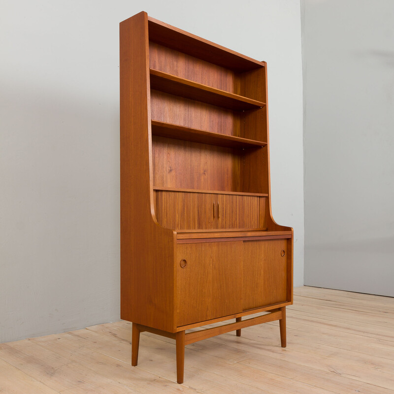 Danish mid century bookcase with secretaire by Johannes Sorth for Nexo, 1968