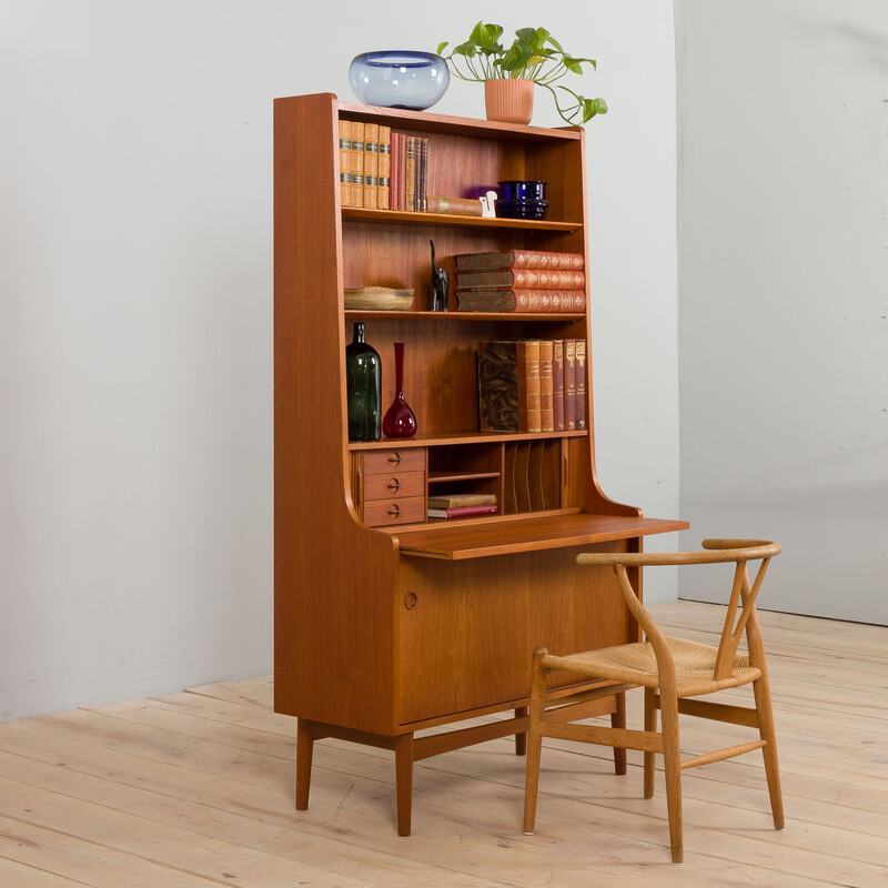 Danish mid century bookcase with secretaire by Johannes Sorth for Nexo, 1968