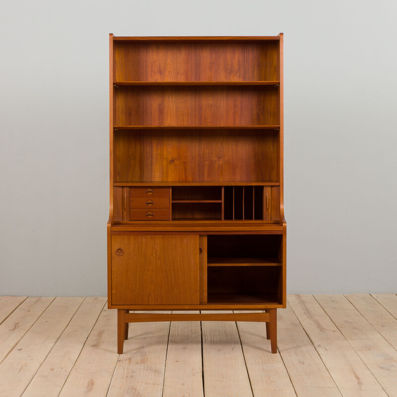 Vintage Deense boekenkast met secretaire van Johannes Sorth voor Nexo, 1968