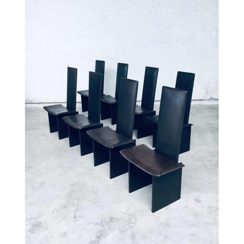 Set of 8 vintage Rennie dining chairs by Kazuhide Takahama for Simon Gavina, Italy 1980s