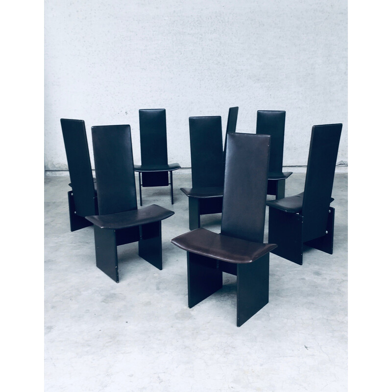 Set of 8 vintage Rennie dining chairs by Kazuhide Takahama for Simon Gavina, Italy 1980s