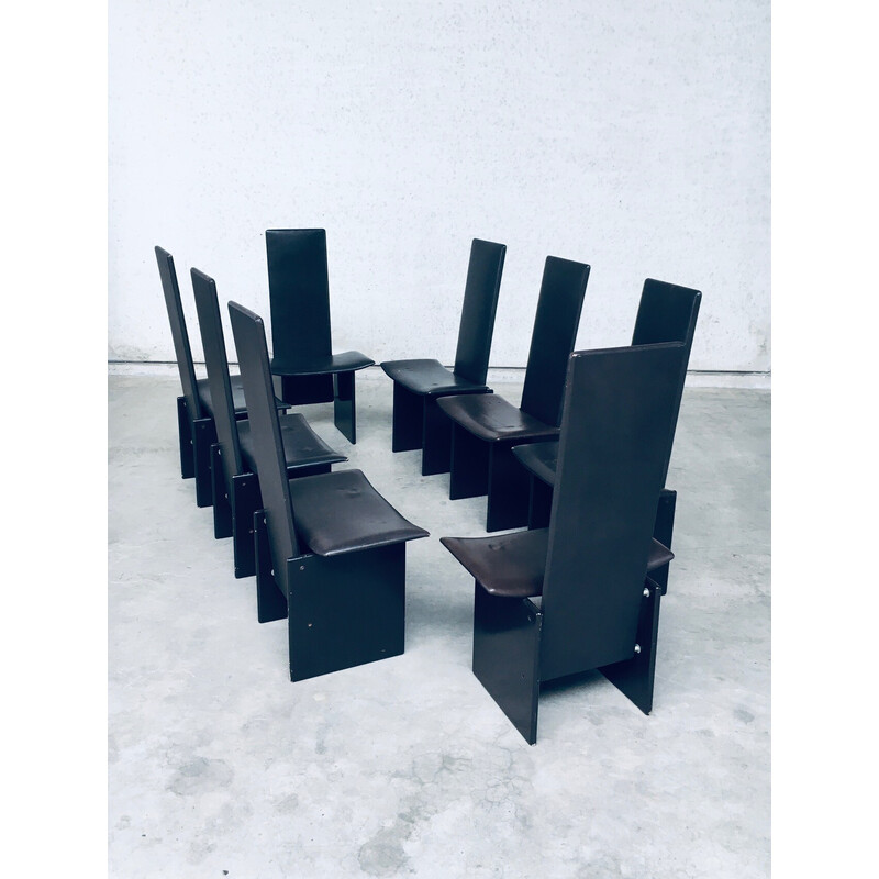 Set of 8 vintage Rennie dining chairs by Kazuhide Takahama for Simon Gavina, Italy 1980s