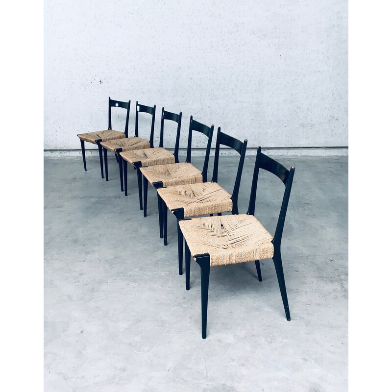 Conjunto de 6 cadeiras de jantar modelo S11 de Alfred Hendrickx para Belform, Bélgica 1950