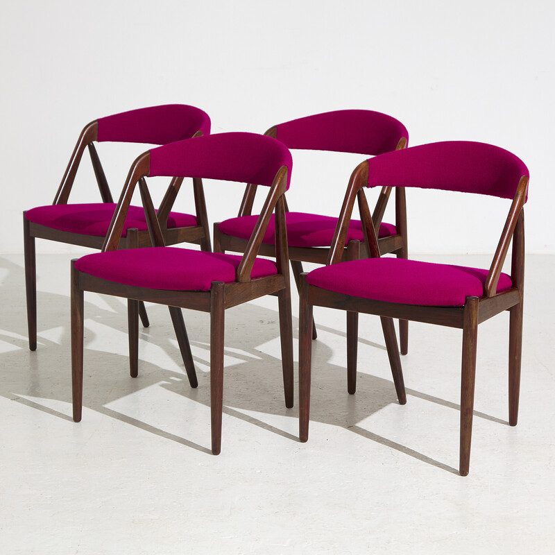 Set of 4 vintage model 31 rosewood dining chairs by Kai Kristiansen for Schou Andersen, 1960s