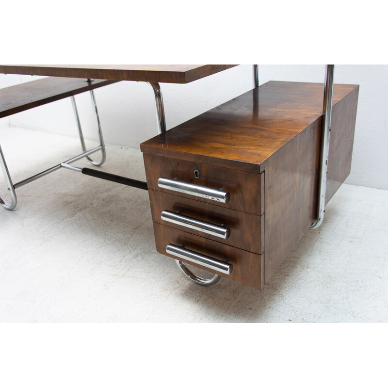 Vintage Bauhaus writing desk B-327 by André Lurçat for Mucke Melder, Czechoslovakia 1930s