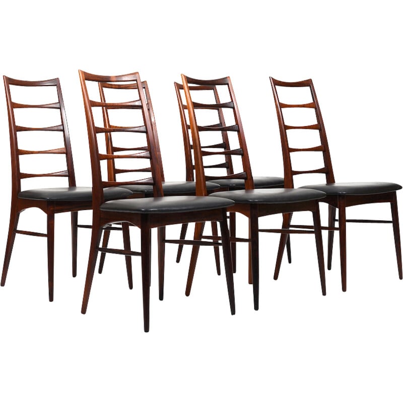 Set of 6 Danish vintage Lis chairs by Niels Kofoed for Kofoeds Hornslet, 1961