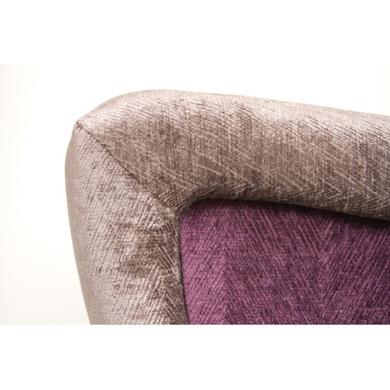 Pair of vintage purple velvet armchairs, Italy 1960