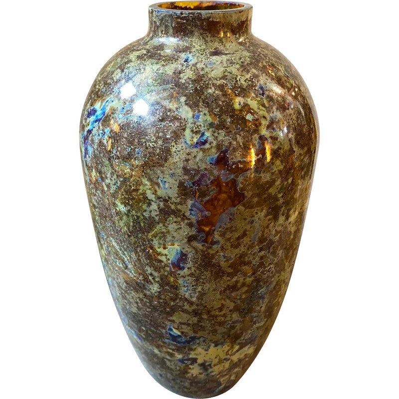 Vase vintage en verre de Murano par Carlo Moretti, Italie 1980