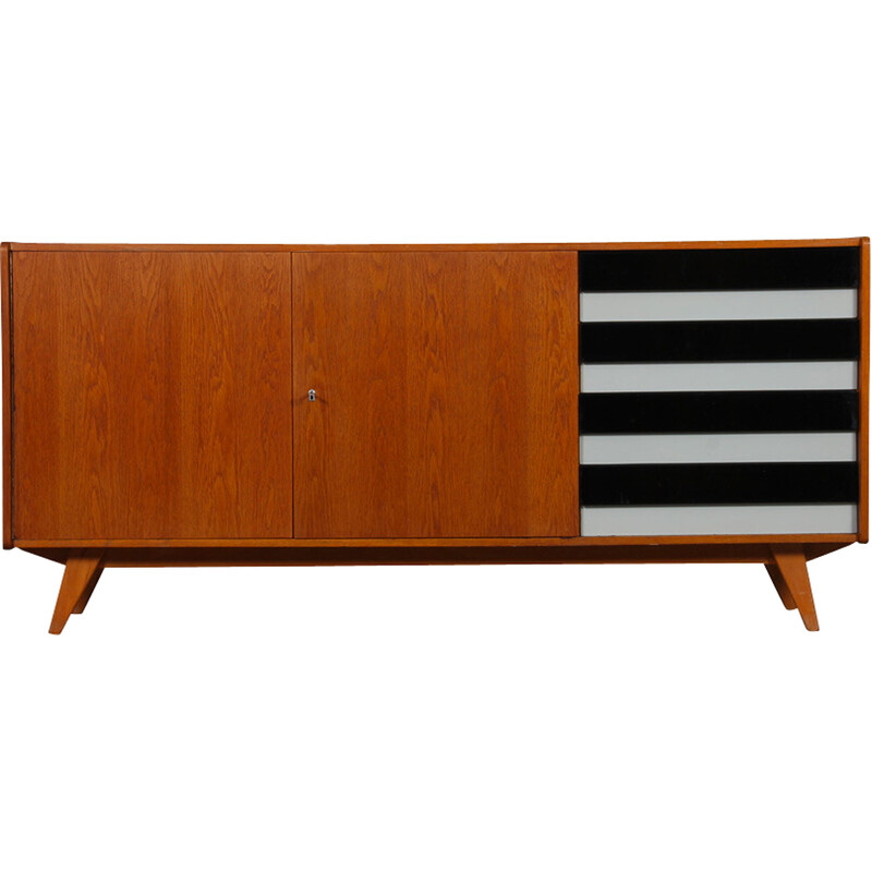 Vintage sideboard model U-460 in oakwood by Jiri Jiroutek for Interier Praha, 1960