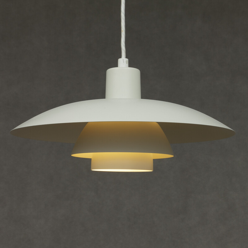 Louis Poulsen "PH 43" white aluminium pendant lamp, Poul HENNINGSEN - 1950s