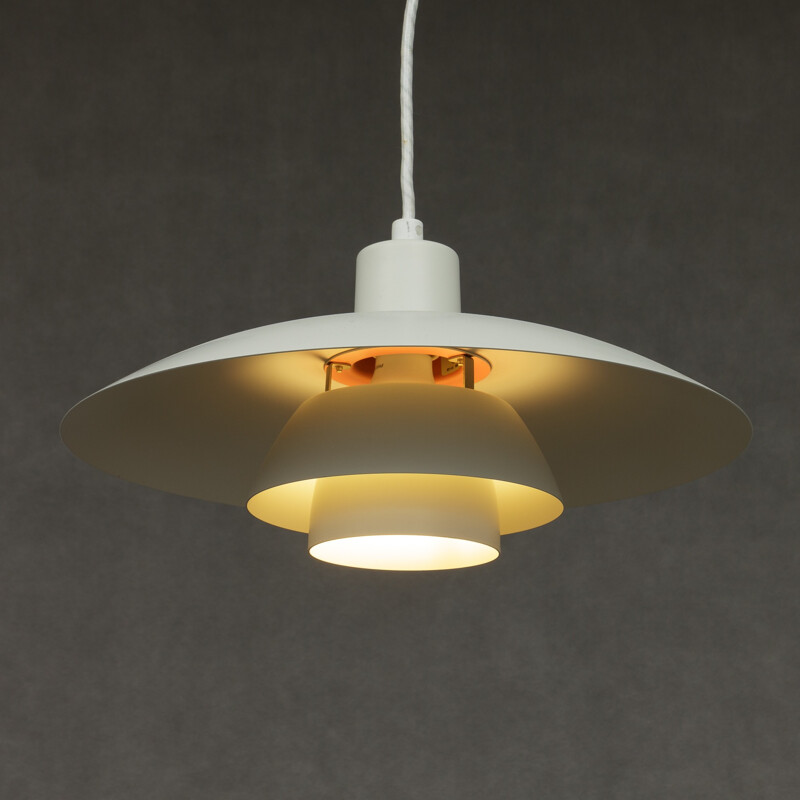 Louis Poulsen "PH 43" white aluminium pendant lamp, Poul HENNINGSEN - 1950s