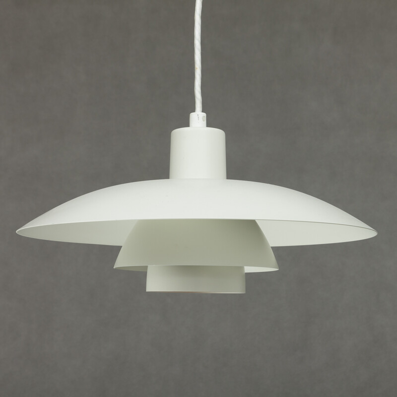 Louis Poulsen "PH 43" white aluminium pendant lamp, Poul HENNINGSEN - 1950s