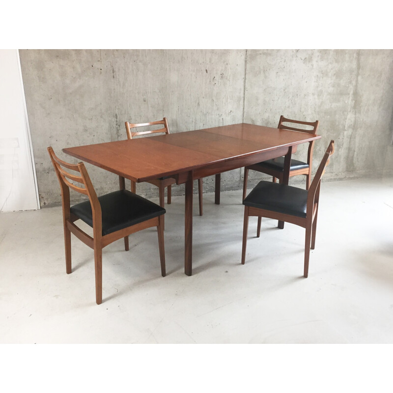 Mid century White and Newton dining table and 4 dining chairs - 1970s