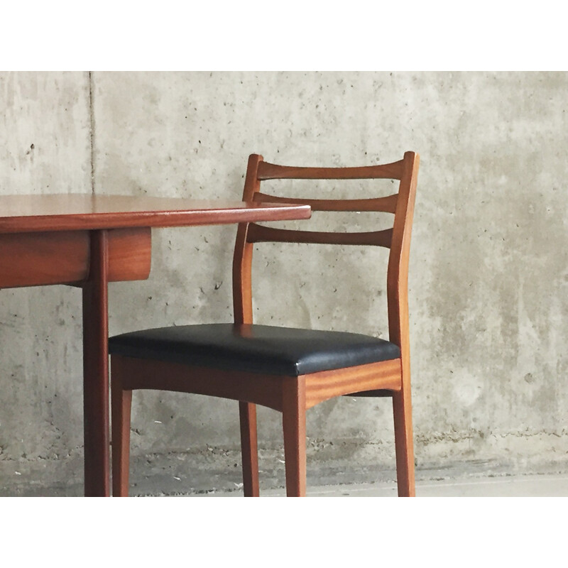 Mid century White and Newton dining table and 4 dining chairs - 1970s