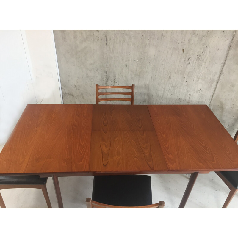 Mid century White and Newton dining table and 4 dining chairs - 1970s