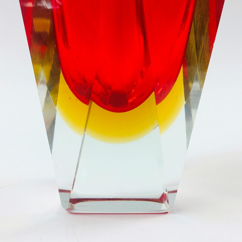 Mid-Century Sommerso Murano glass vase by Flavio Poli for Alessandro Mandruzzato, Italy 1960s