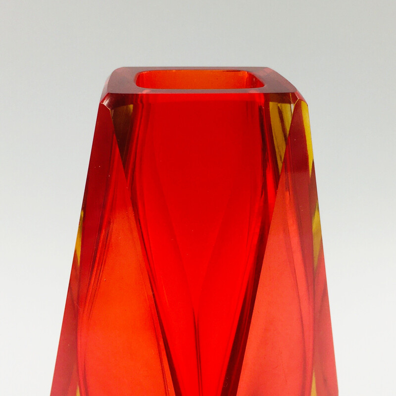 Vase Sommerso vintage en verre de Murano par Flavio Poli pour Alessandro Mandruzzato, Italie 1960