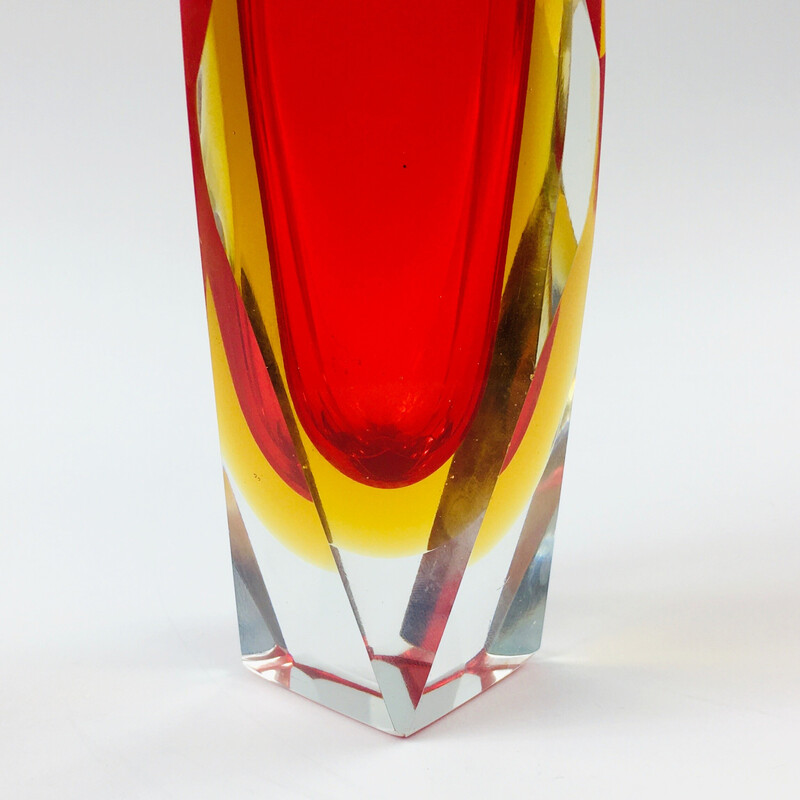 Mid-Century Sommerso Murano glass vase by Flavio Poli for Alessandro Mandruzzato, Italy 1960s