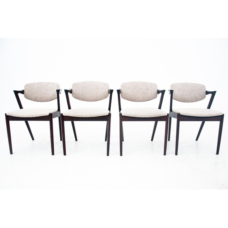 Ensemble de 4 chaises danoises vintage modèle 42 par Kai Kristiansen, 1960