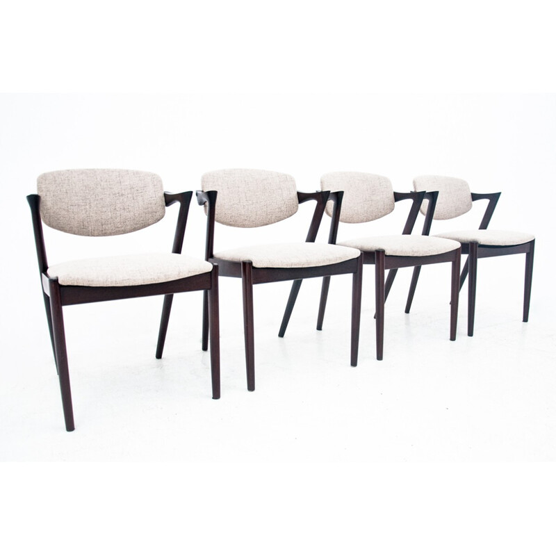Ensemble de 4 chaises danoises vintage modèle 42 par Kai Kristiansen, 1960