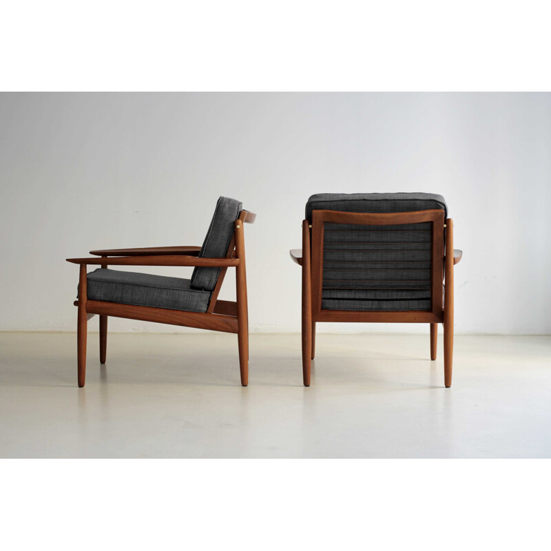 Paire de fauteuils vintage gris Glostrup, Arne VODDER - 1950