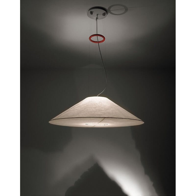 "MARU" beige paper and steel hanging lamp, Ingo MAURER - 1980s