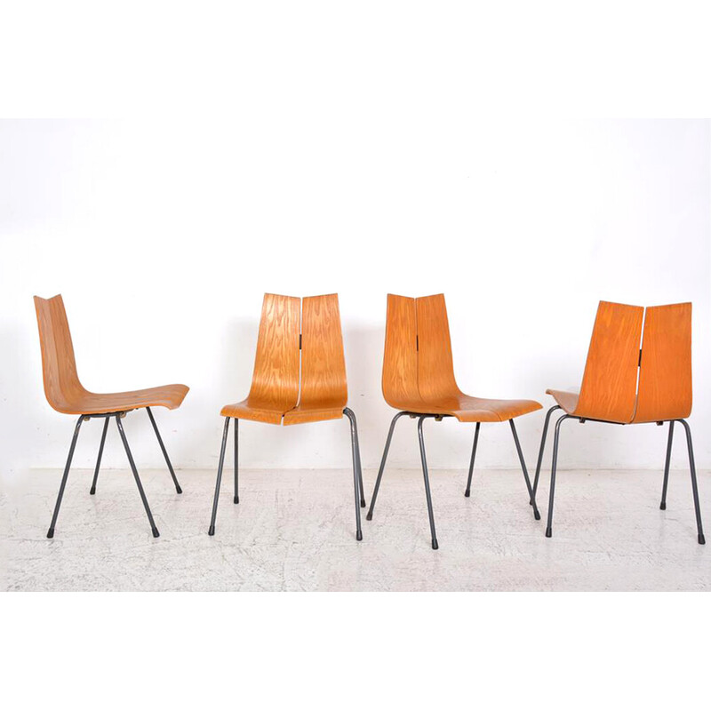 Set of 4 vintage chairs model Ga by Hans Bellmann for Horgenglarus, 1950