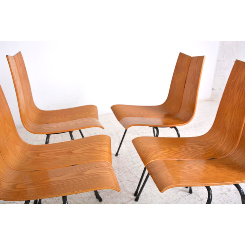 Set of 4 vintage chairs model Ga by Hans Bellmann for Horgenglarus, 1950