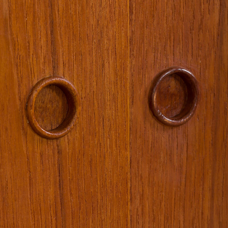 Vintage two bay teak wall unit by Preben Sorensen, Denmark 1960s