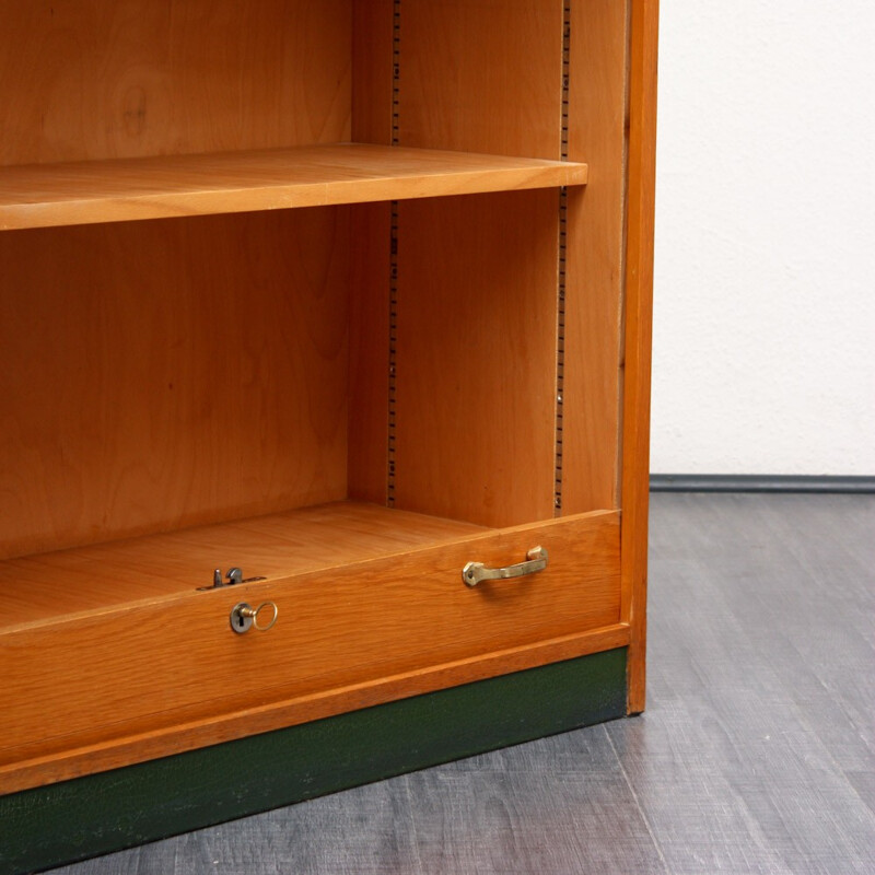 Light oakwood cabinet with several compartments - 1950s