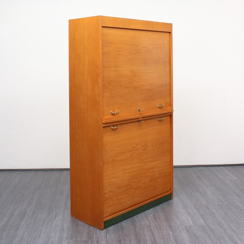 Light oakwood cabinet with several compartments - 1950s