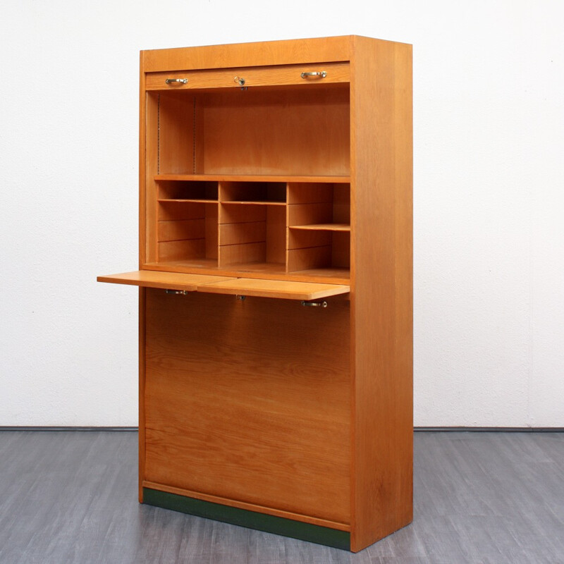 Light oakwood cabinet with several compartments - 1950s