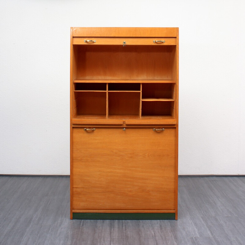 Light oakwood cabinet with several compartments - 1950s