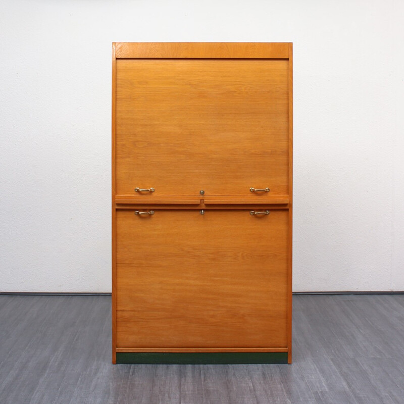 Light oakwood cabinet with several compartments - 1950s