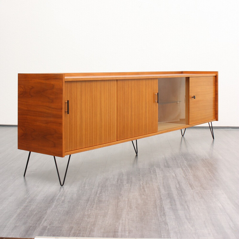 Walnut sideboard with hairpin legs - 1960s