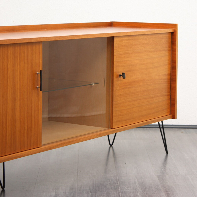 Walnut sideboard with hairpin legs - 1960s