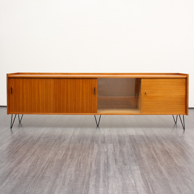 Walnut sideboard with hairpin legs - 1960s